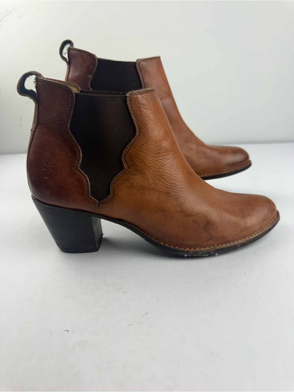 Frye Women 11 Jackie Gore Stitching Horse Ankle Boots Brown Leather Boho Western